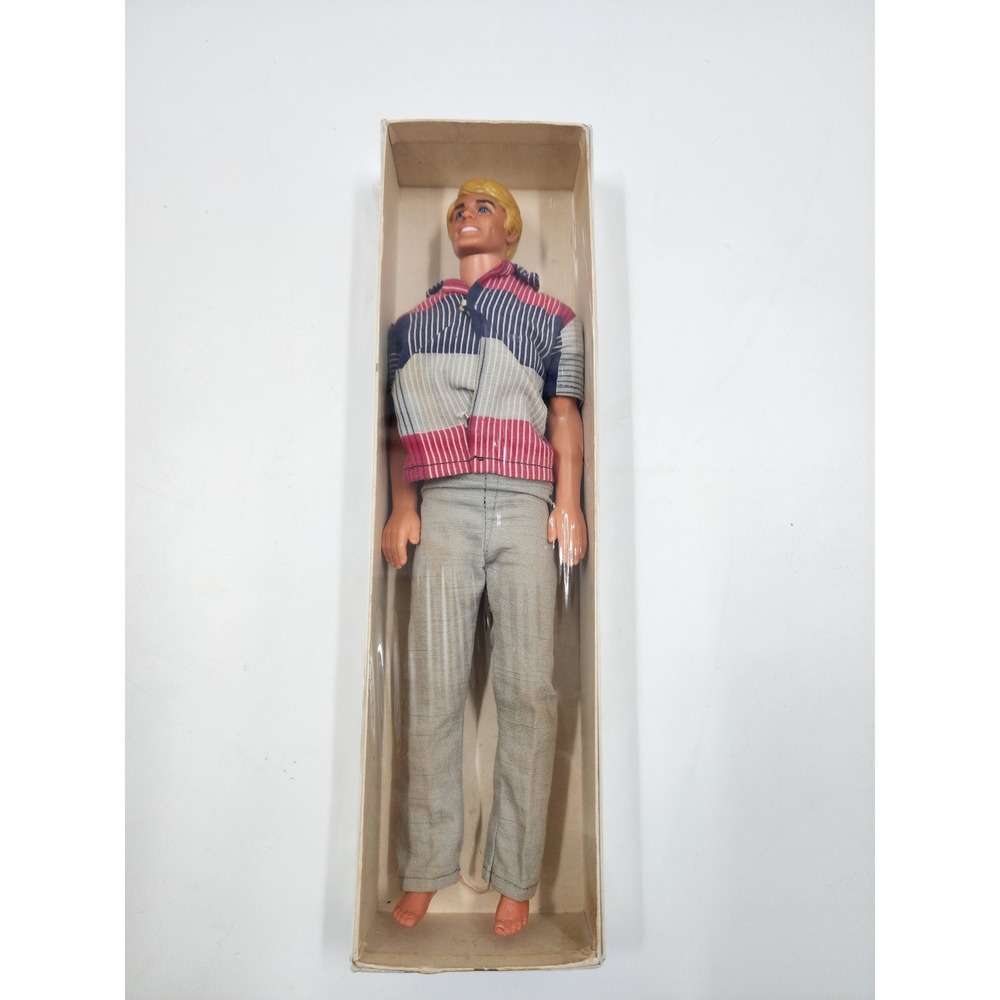 Vintage 1961 Mattel Ken Doll Blonde Molded Hair Barbie Boyfriend Stock 750 Box